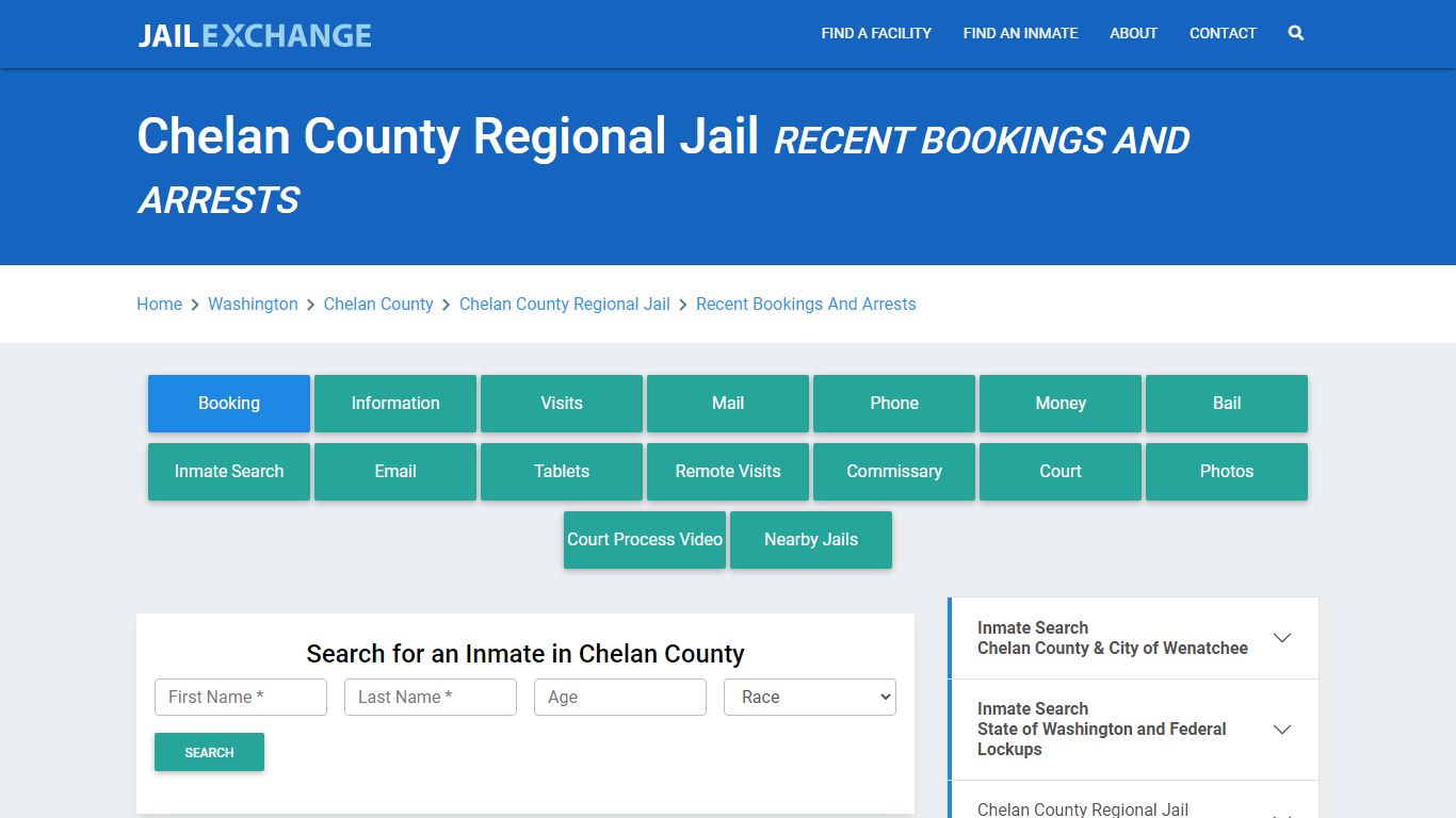 Chelan County Regional Jail Recent Bookings And Arrests